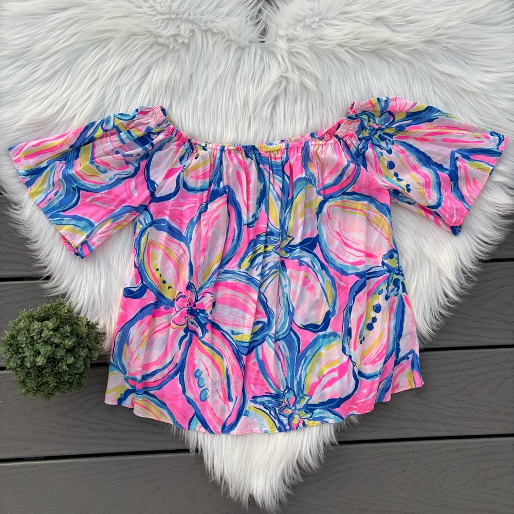 Lilly Pulitzer Sain Off The Shoulder Top - Picture 2 of 5